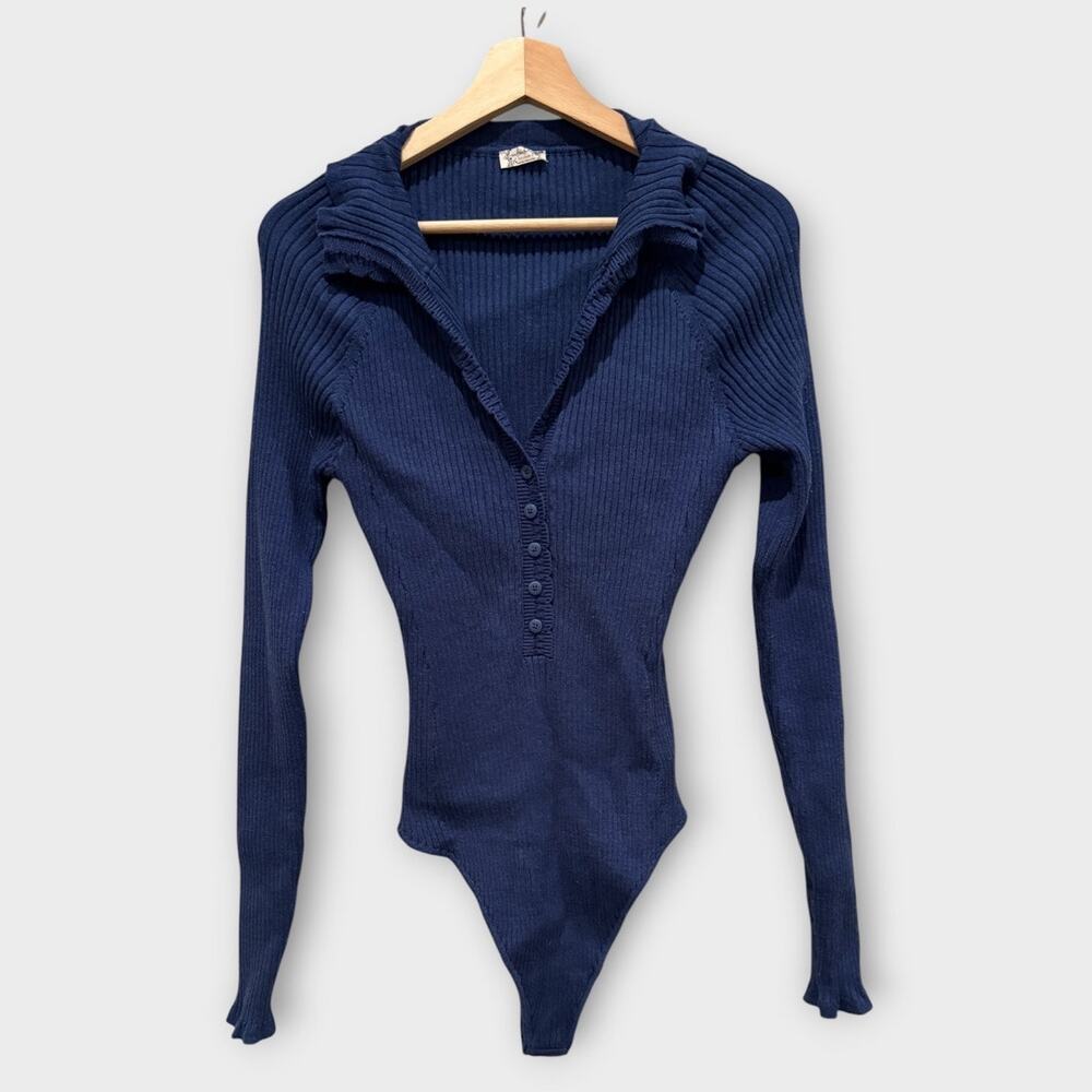 NEW FREE PEOPLE Ready For It Long Sleeve Bodysuit Size Large - Picture 6 of 13